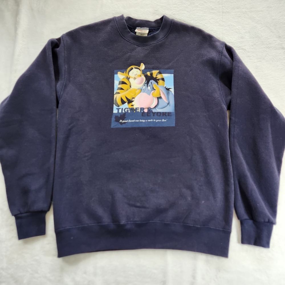 VTG 90s‎ Disney Store Tigger Eeyore Crewneck Sweatshirt SZ small "A Good Friend"
